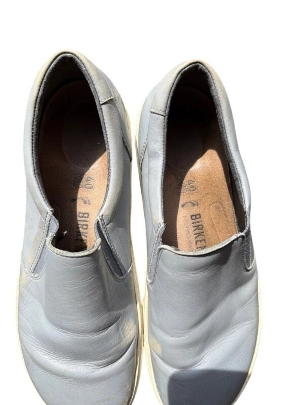 Birkenstock Slip On Loafer Sneaker Grey Blue Leather Unisex EU 40 US W9 M7